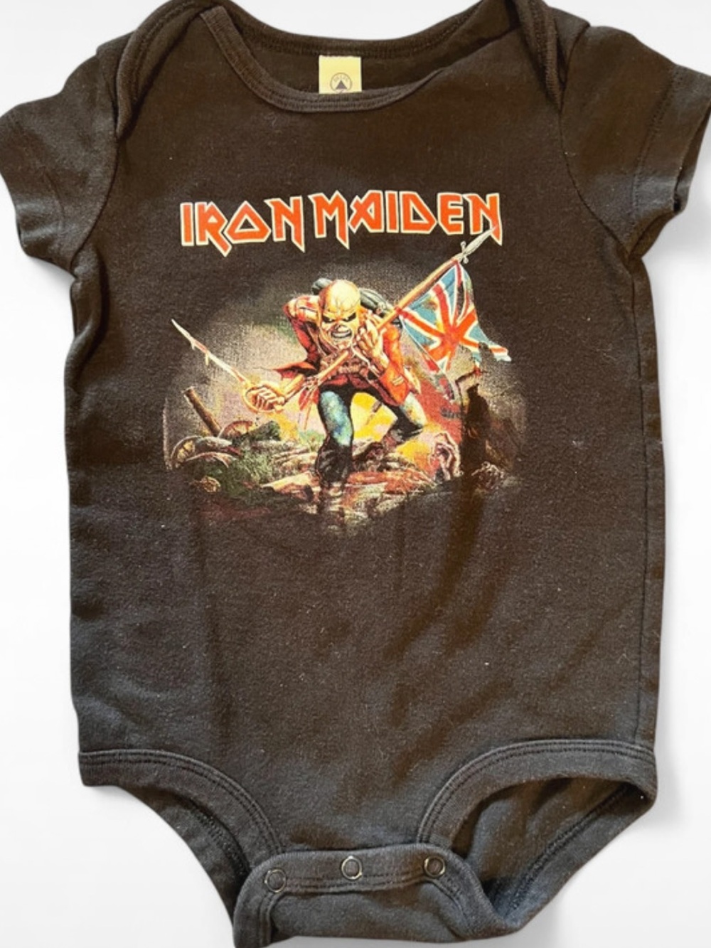 Iron Maiden Eddie Baby Bodysuit 12 Months Black Rock Band One Piece Metal Baby